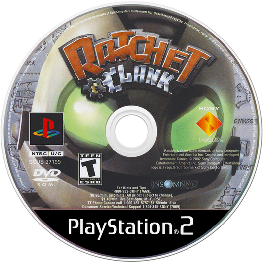 Ratchet and Clank PS2 PlayStation 2 action platformer game retro video game disc
