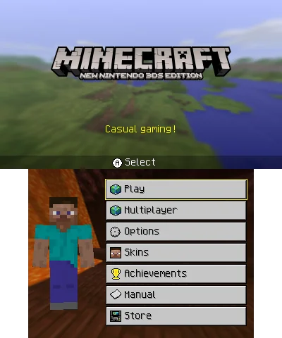 Minecraft New Nintendo 3DS Edition Nintendo 3DS for video game enthusiasts featuring sandbox building gameplay survival and creative modes block based world exploration crafting resource gathering endless adventure and collectible gaming appeal gameplay 