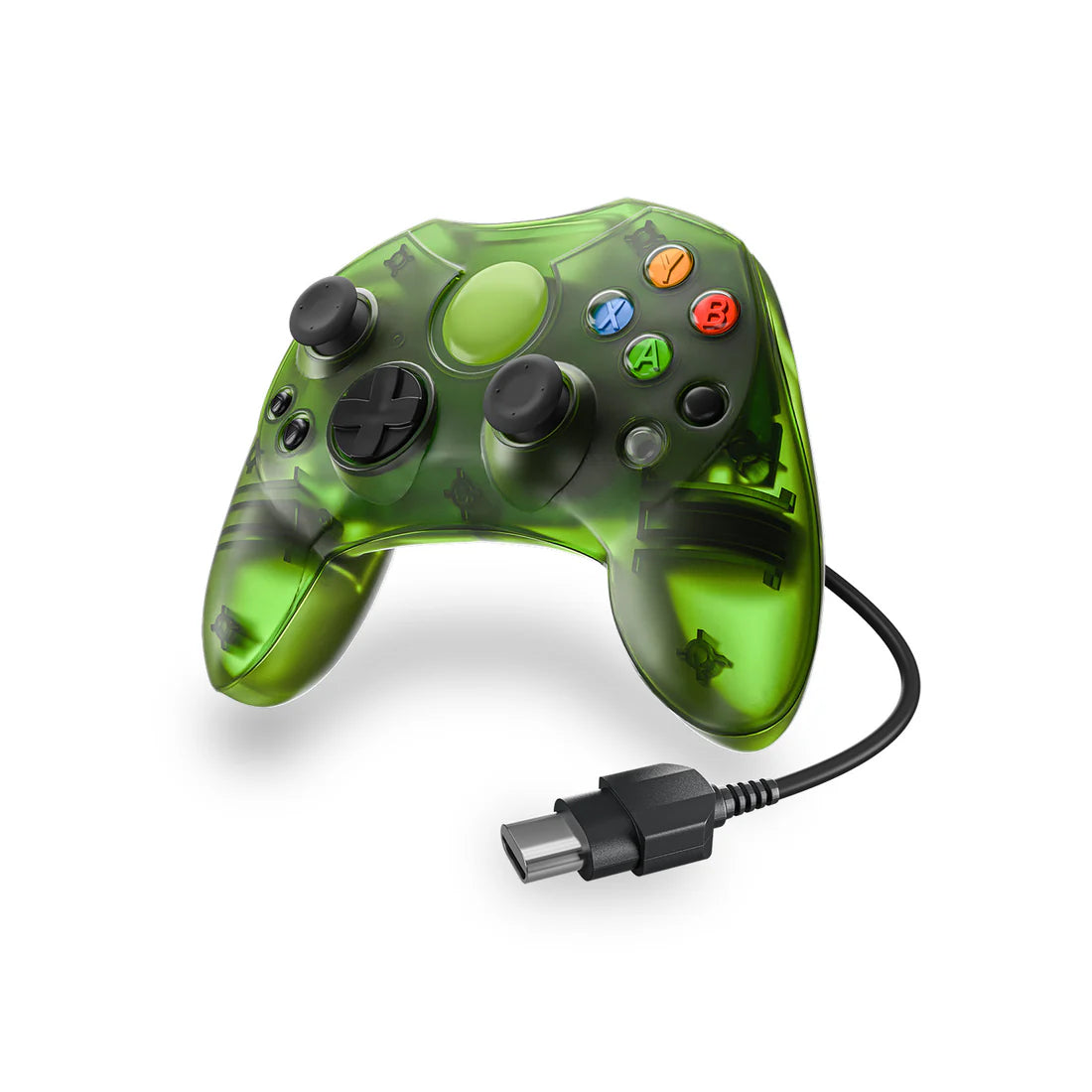 Warden Green Xbox Original wired controller by XYAB gaming accessory for classic Xbox consoles.