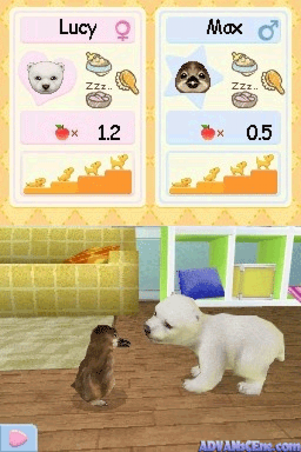 Petz: Nursery 2 gameplay for Nintendo DS (DS) baby care simulation video game