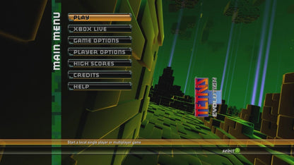 Tetris: Evolution start screen for Xbox 360 (X360) puzzle video game