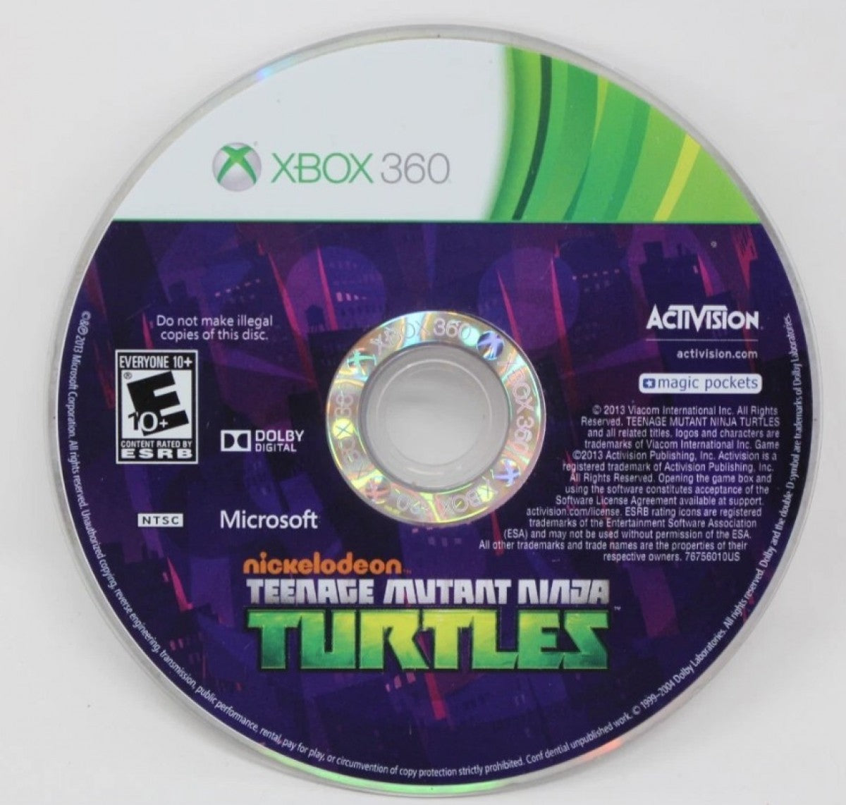 Teenage Mutant Ninja Turtles disc for Xbox 360 (X360) action-adventure beat 'em up video game
