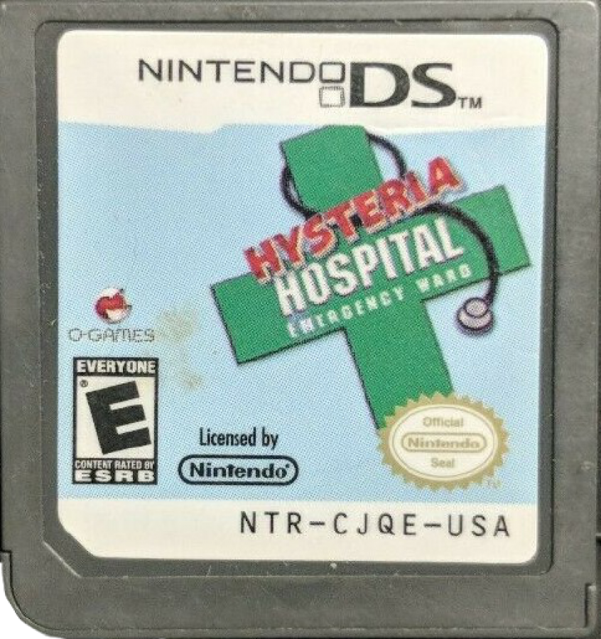 Hysteria Hospital Emergency Ward Nintendo DS for simulation video game fans featuring hospital management gameplay patient care challenges medical emergencies time management tasks touch screen controls colorful characters strategic planning family friendly handheld entertainment collectible gaming appeal game cartridge