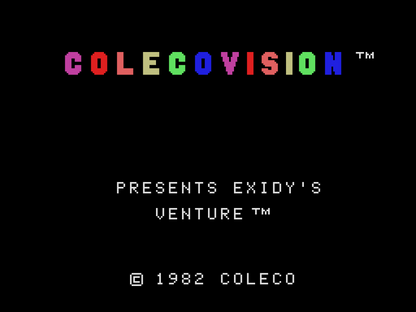 Venture title screen for ColecoVision (CV) video game
