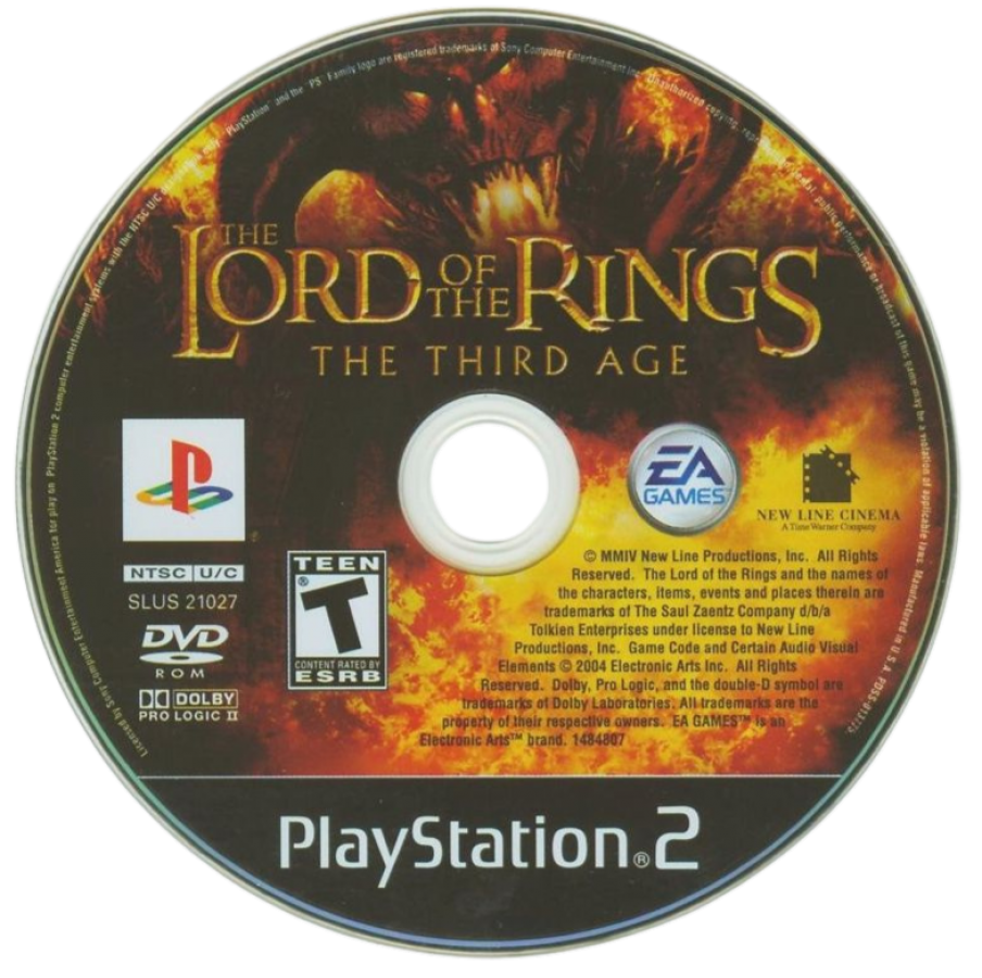 The Lord of the Rings: The Third Age – PlayStation 2 (PS2) video game disc, turn-based role-playing game.