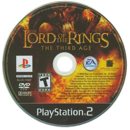 The Lord of the Rings: The Third Age – PlayStation 2 (PS2) video game disc, turn-based role-playing game.