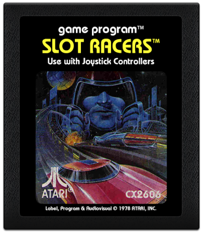 Slot Racers cartridge art for Atari 2600 (2600) video game
