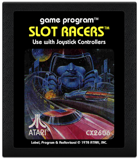 Slot Racers cartridge art for Atari 2600 (2600) video game