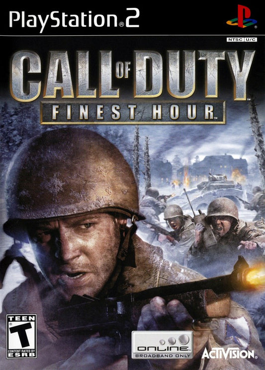 Call of Duty Finest Hour PS2 Sony PlayStation 2 video game WWII World War 2 first person shooter FPS military combat tactical shooter Activision retro classic gaming PlayStation 2 software game title cover art