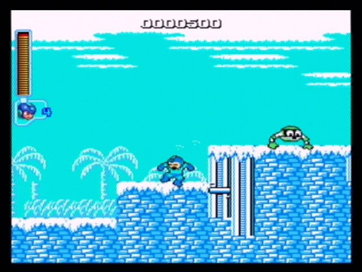 Mega Man Anniversary Collection PlayStation 2 (PS2) gameplay showing classic characters and bold retro graphics.