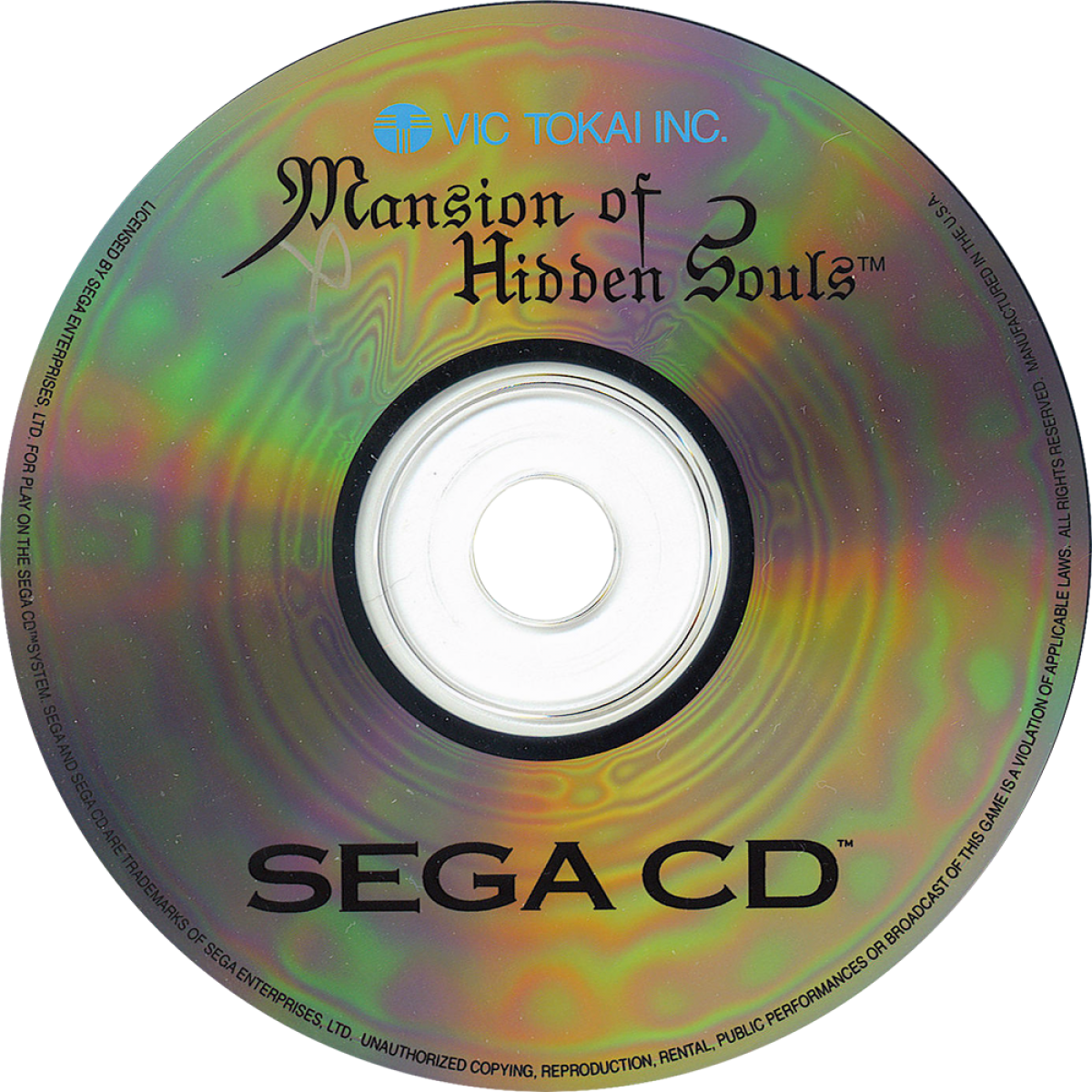 Mansion of Hidden Souls Sega CD first person adventure FMV style horror mystery game point and click exploration haunted mansion puzzle solving ghost story atmospheric CD based interactive movie gameplay retro gaming Sega CD software video game title disc