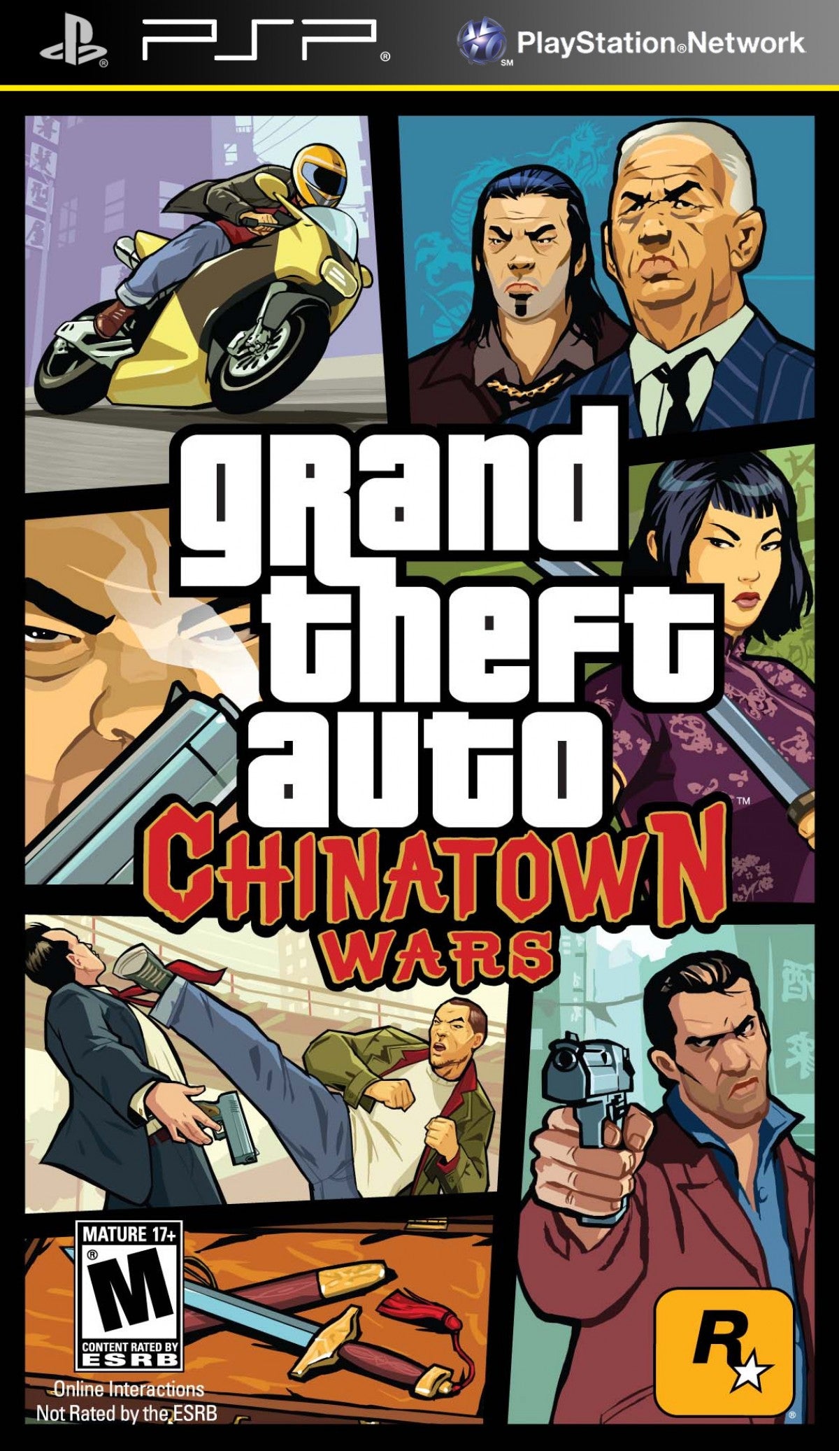 Grand Theft Auto: Chinatown Wars cover art for PlayStation Portable (PSP) open-world action-adventure video game