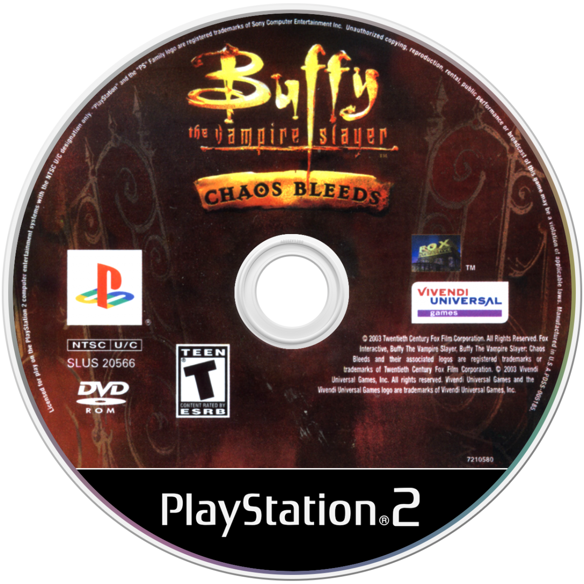 Buffy the Vampire Slayer: Chaos Bleeds for PlayStation 2 with action-adventure and supernatural combat theme disc
