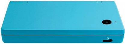 Nintendo DSi System in Aqua at Gamers INC, featuring a sleek dual-screen design with a built-in camera and a custom modded interface to expand your handheld gaming library for the ultimate portable Nintendo experience closed front