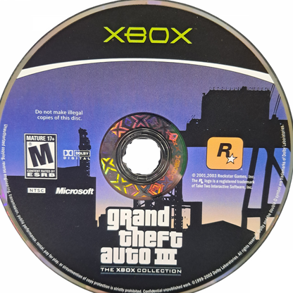 Grand Theft Auto Rockstar Games Double Pack Xbox for retro video game enthusiasts featuring open world action gameplay crime driven storylines expansive city exploration vehicle based missions sandbox freedom elements multiple classic Grand Theft Auto adventures and collectible gaming appeal III disc