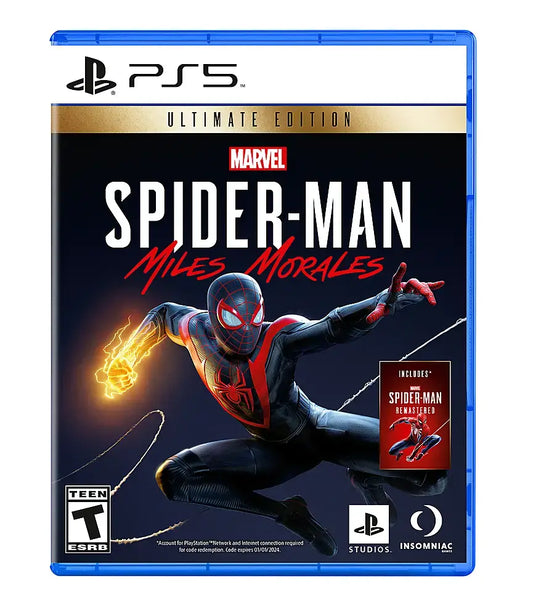 Marvel Spider Man Miles Morales Ultimate Edition cover art for PlayStation 5 PS5 video game