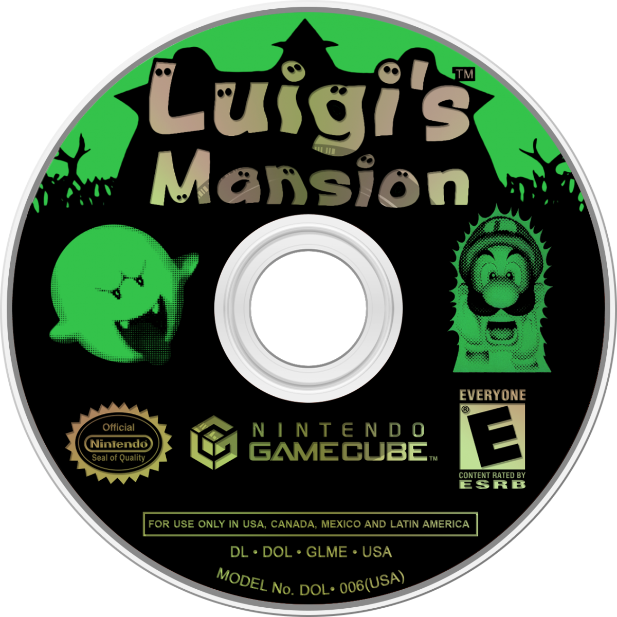 Luigi’s Mansion Player’s Choice for GameCube with ghost-catching adventure and spooky mansion exploration disc