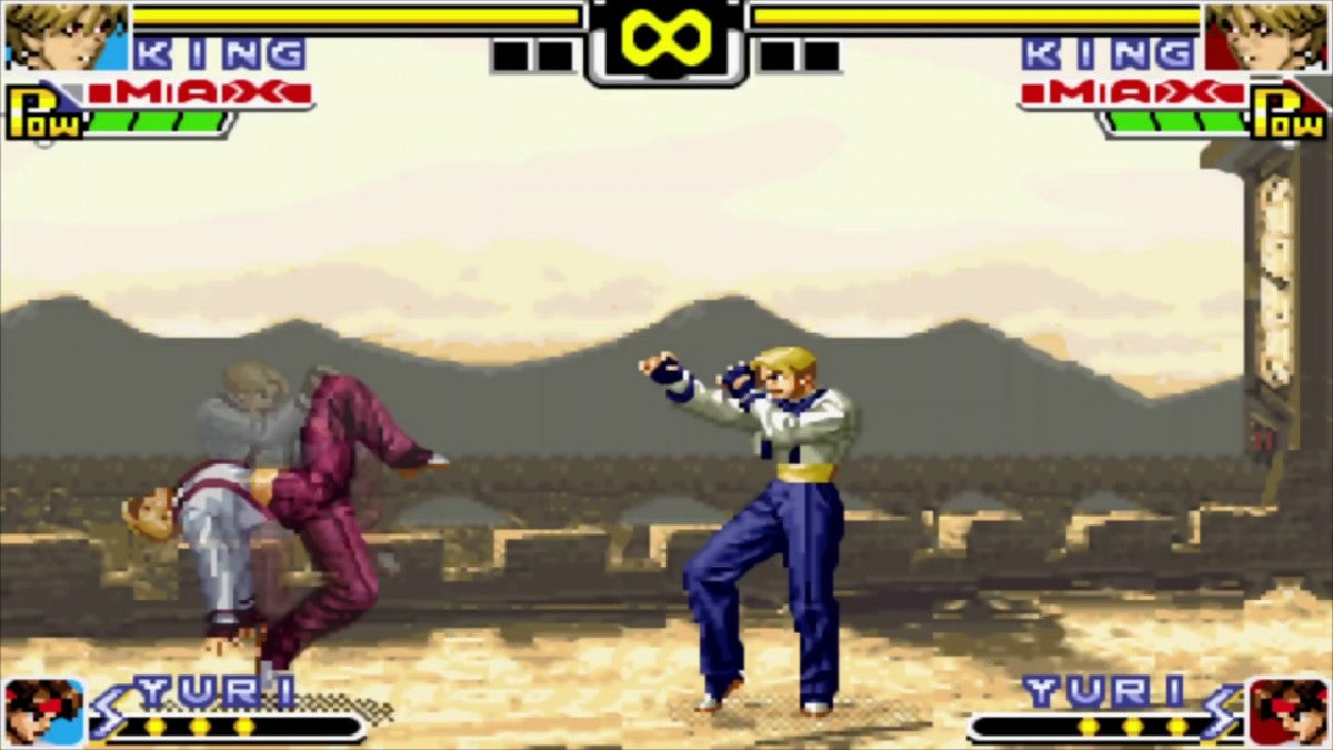 King of Fighters EX: Neo Blood [CIB] for Game Boy Advance (GBA) featuring classic SNK style 2D fighting with a roster of KOF favorites and fast tag team action; pull off special moves and combos in a portable complete in box showdown built for versus play gameplay screenshot