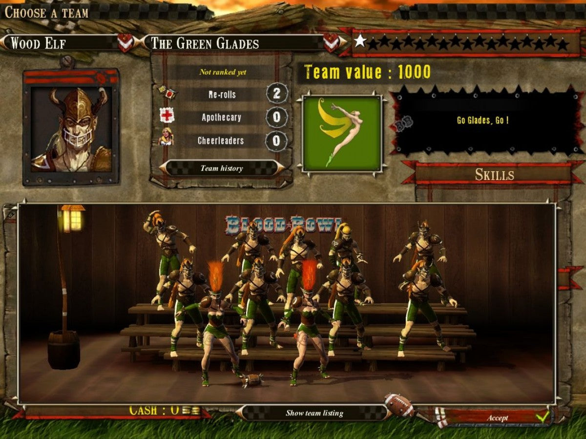 Blood Bowl for Xbox 360 with fantasy football strategy and team battle theme gameplay