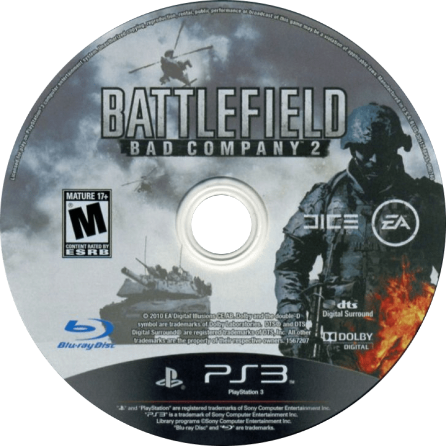 Battlefield Bad Company 2 PlayStation 3 shooter video game disc