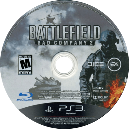 Battlefield Bad Company 2 PlayStation 3 shooter video game disc