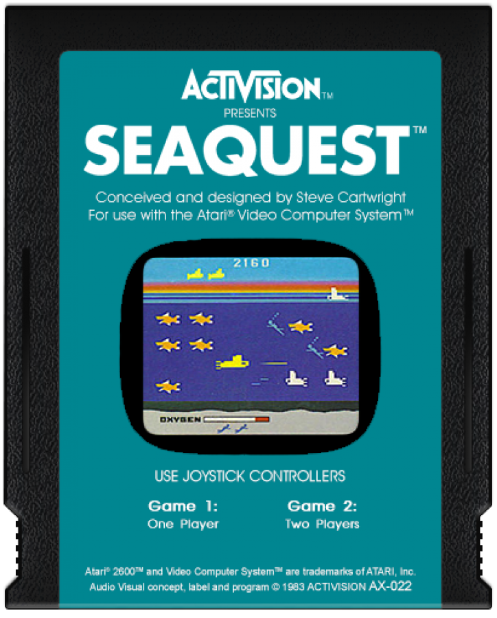 Seaquest CARTRIDGE art for Atari 2600 (2600) video game 
