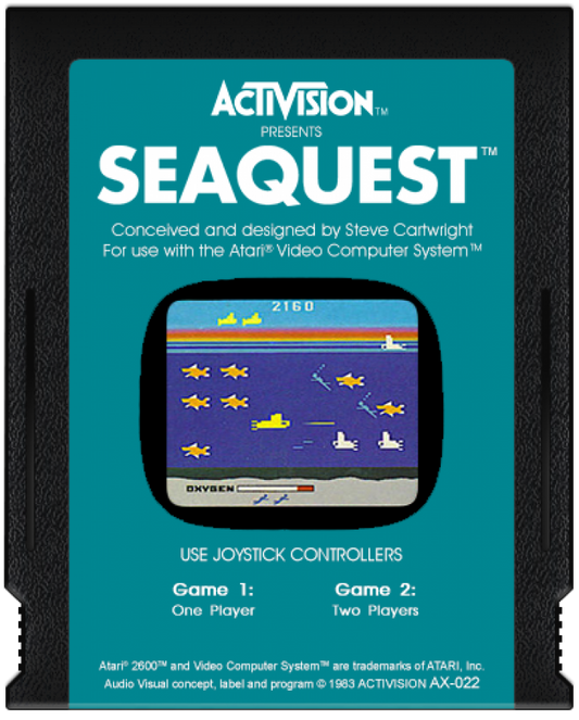 Seaquest CARTRIDGE art for Atari 2600 (2600) video game 