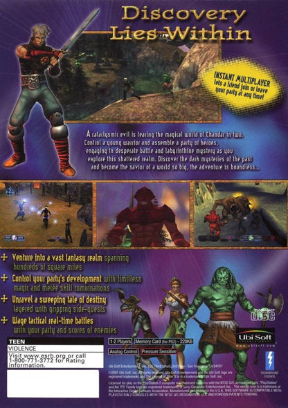 The Legend of Alon Dar PS2 PlayStation 2 action RPG role playing game retro video game back of case