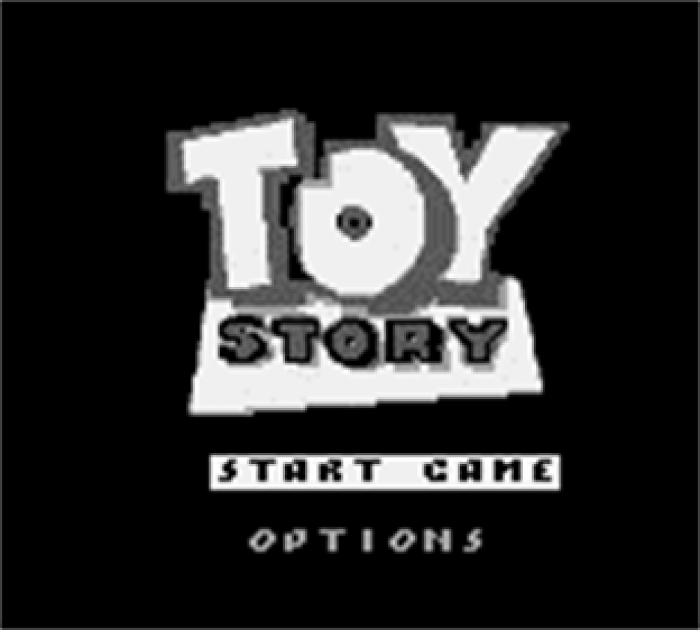Toy Story for Game Boy (GB) at Gamers INC, featuring classic side-scrolling platform action inspired by the beloved Pixar film, where you play as Woody through varied levels packed with enemies, puzzles, and challenging jumps, delivering a nostalgic handheld adventure that brings the movie’s charm to retro gaming on the go main menu title screen