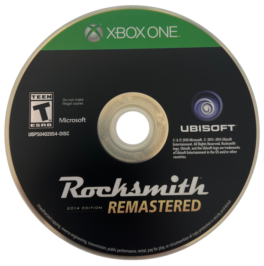Rocksmith 2014 Edition Remastered for Xbox One, disc for a music rhythm guitar learning video game