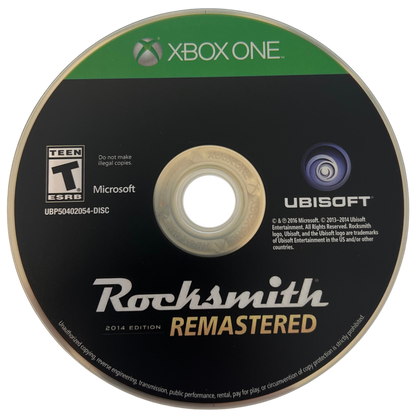 Rocksmith 2014 Edition Remastered for Xbox One, disc for a music rhythm guitar learning video game