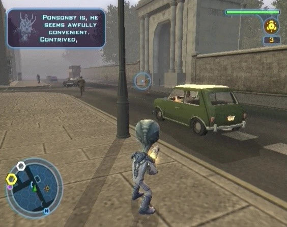 Destroy All Humans 2 PS2 Sony PlayStation 2 action adventure game open world alien invasion Crypto alien sci fi humor sandbox gameplay destruction weapons gadgets multiplayer split screen THQ Pandemic Studios PlayStation 2 software video game title gameplay