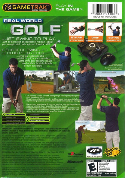 Real World Golf back cover art for Xbox (XBOX) video game