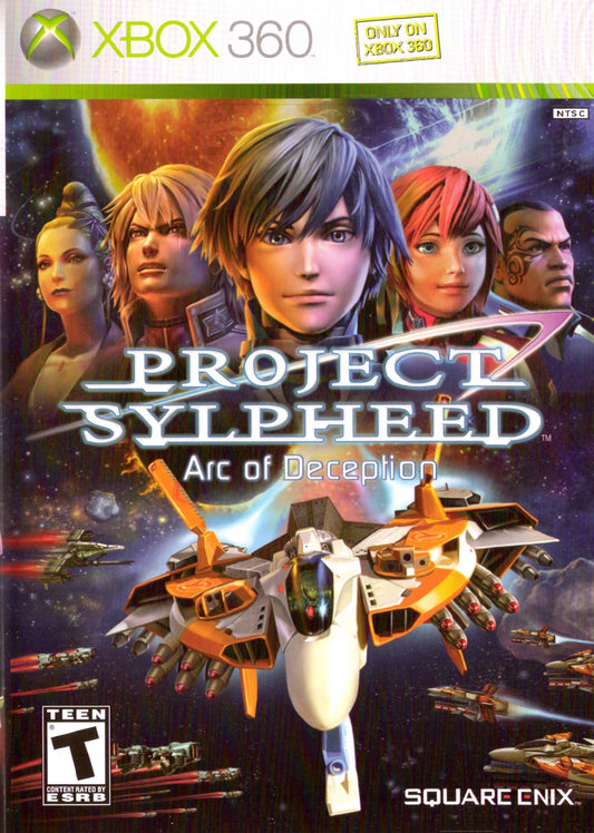 Project Sylpheed Xbox 360 space shooter action game aerial combat space combat simulation sci fi story campaign Square Enix Game Arts futuristic spacecraft dogfights mission based gameplay Xbox 360 software video game title cover art