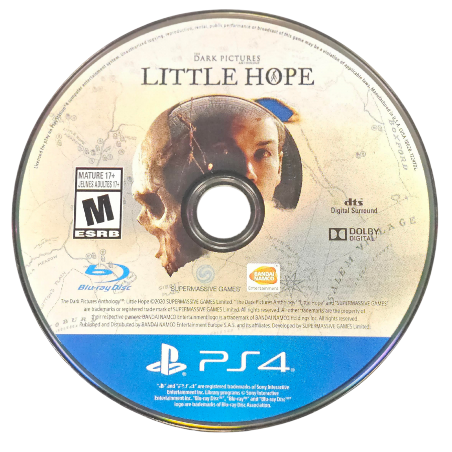The Dark Pictures Anthology Little Hope PlayStation 4 PS4 for retro video game enthusiasts featuring cinematic horror adventure gameplay branching narrative choices supernatural mystery exploration character driven storytelling suspenseful decision making and collectible gaming appeal disc