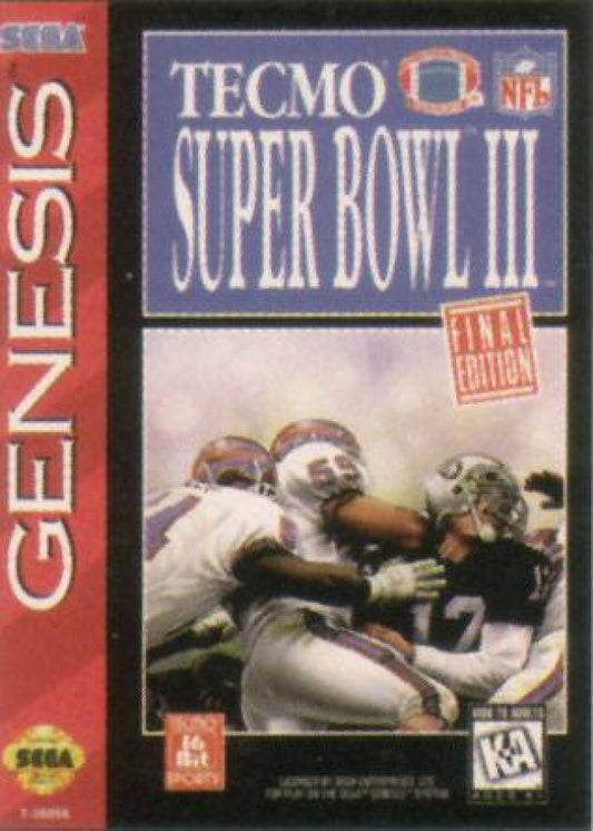 Tecmo Super Bowl III cover art for Sega Genesis GEN video game