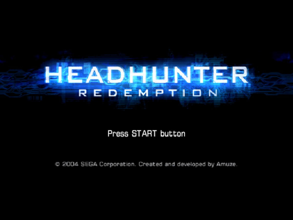 Headhunter: Redemption title screen for Playstation 2 video game
