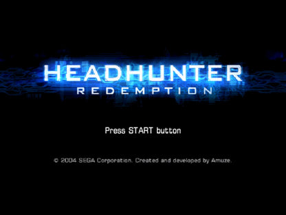 Headhunter: Redemption title screen for Playstation 2 video game