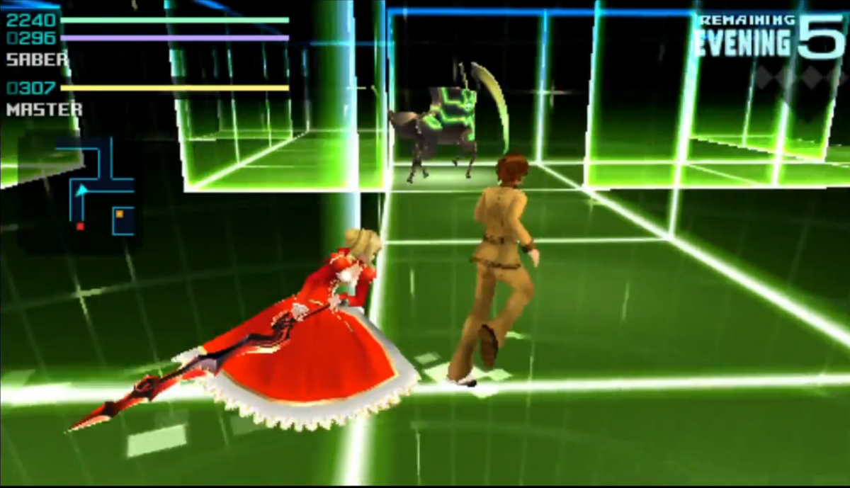 Fate/Extra PlayStation Portable PSP video game, turn-based RPG, strategy and dungeon exploration, handheld console title gameplay