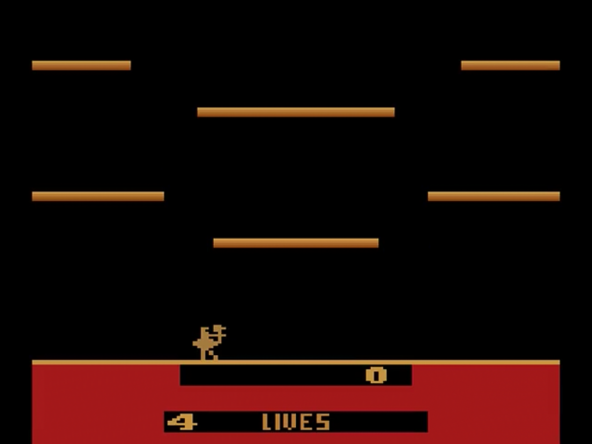 Joust for Atari 2600 with classic arcade-style flying and lance combat gameplay theme screenshot