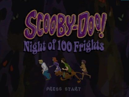 Scooby-Doo!: Night of 100 Frights for GameCube (GC) at Gamers INC, featuring a spooky 3D platforming adventure where you play as Scooby-Doo searching for the rest of the Mystery Inc. gang in the haunted Mystic Manor, collecting Scooby Snacks, unlocking fun power-ups, and facing off against classic villains from the original cartoon series gameplay