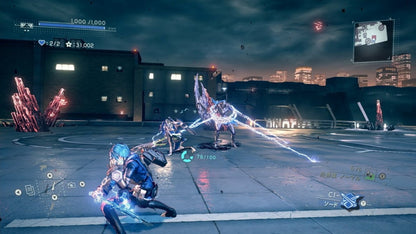 Astral Chain Nintendo Switch game featuring dual-character action combat and futuristic police adventure gameplay screenshot