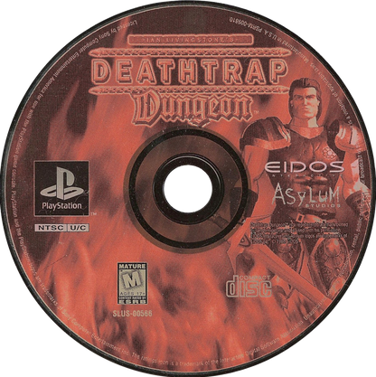 Deathtrap Dungeon PlayStation 1 PS1 for action adventure retro video game fans featuring dark fantasy exploration dungeon crawling sword combat deadly traps puzzle solving mythical creatures challenging quests collectible gaming appeal disc