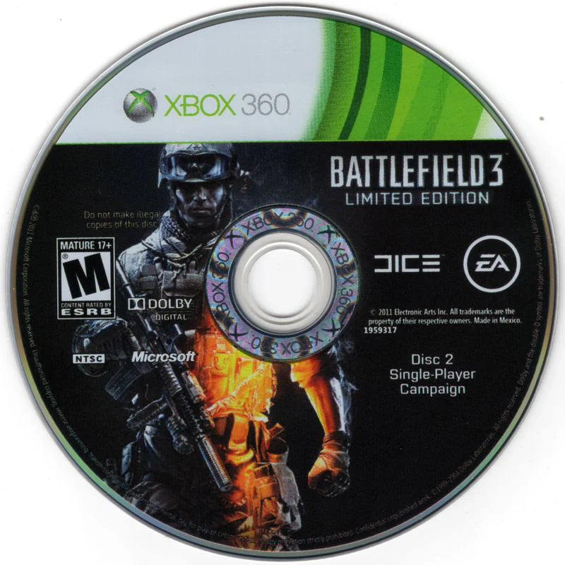 Battlefield 3 [Limited Edition] disc 2 for Xbox 360 (X360) first-person shooter video game