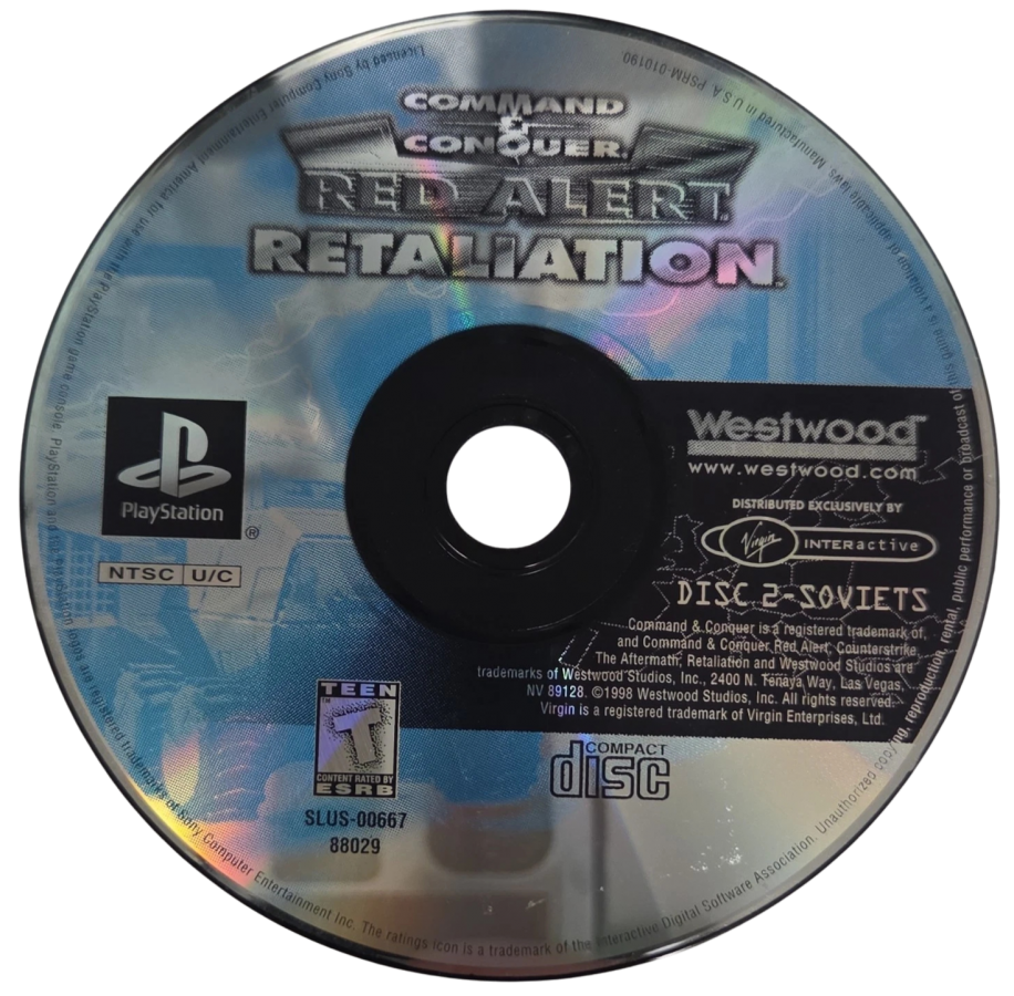 Command and Conquer: Red Alert - Retaliation disc for PlayStation 1 (PS1) retro video game disc 2