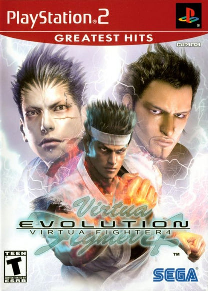 Virtua Fighter 4: Evolution [Greatest Hits] – PlayStation 2 (PS2) video game cover image, 3D fighting game.