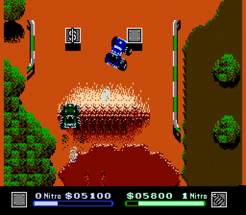 Bigfoot Nintendo Entertainment System NES for retro video game enthusiasts featuring monster truck racing gameplay off road competitions vehicle upgrades challenging tracks arcade style driving action classic 8 bit sports entertainment and collectible gaming appeal gameplay 