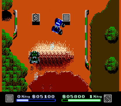 Bigfoot Nintendo Entertainment System NES for retro video game enthusiasts featuring monster truck racing gameplay off road competitions vehicle upgrades challenging tracks arcade style driving action classic 8 bit sports entertainment and collectible gaming appeal gameplay 