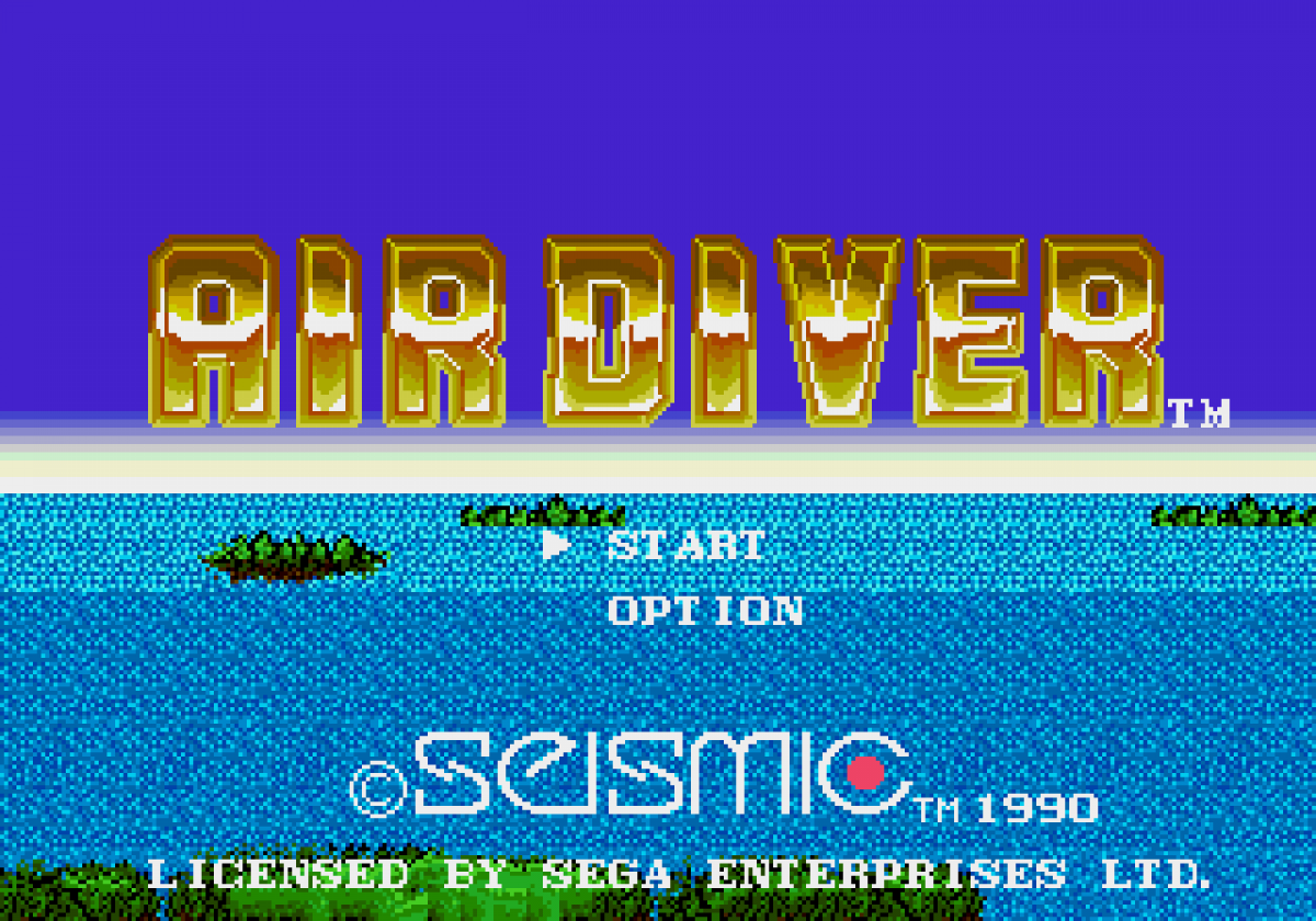 Air Diver Sega Genesis retro video game combat flight simulator title screen (1990)