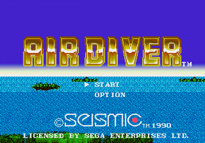 Air Diver Sega Genesis retro video game combat flight simulator title screen (1990)